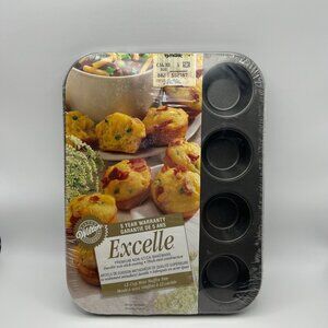 Wilton Excelle 12-Cup Mini Muffin Pan Non-Stick Steel Black